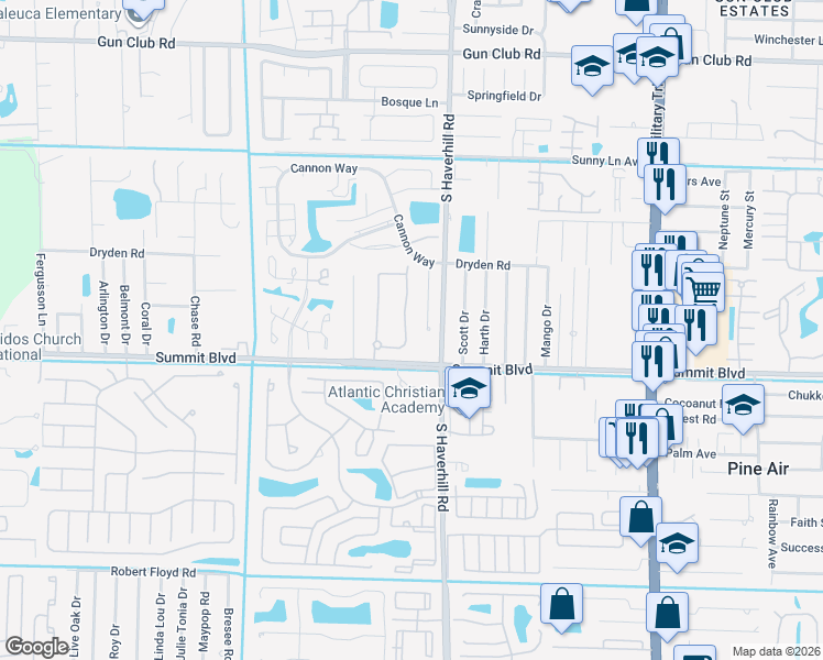 map of restaurants, bars, coffee shops, grocery stores, and more near 824 Pipers Cay Drive in West Palm Beach