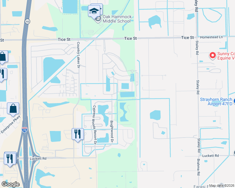 map of restaurants, bars, coffee shops, grocery stores, and more near 5242 Cypress Trail Resort Circle in Fort Myers