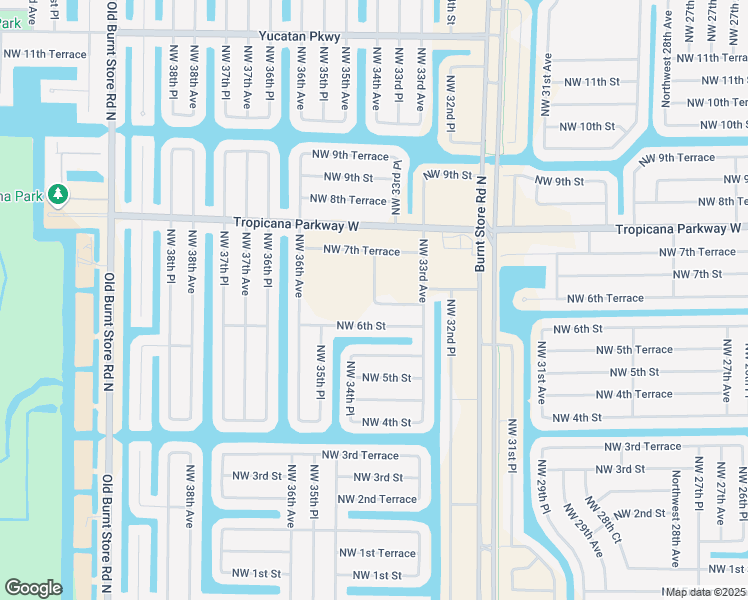 map of restaurants, bars, coffee shops, grocery stores, and more near 34th Avenue in Cape Coral