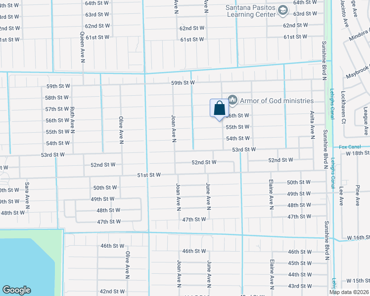 map of restaurants, bars, coffee shops, grocery stores, and more near 2904 53rd Street West in Lehigh Acres
