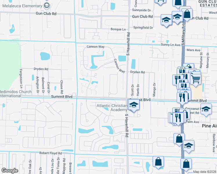 map of restaurants, bars, coffee shops, grocery stores, and more near 928 Fitch Drive in West Palm Beach