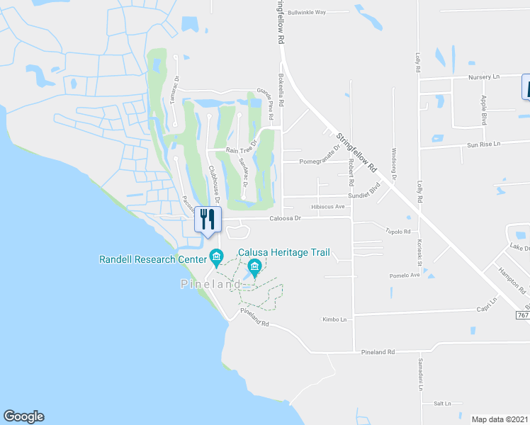 map of restaurants, bars, coffee shops, grocery stores, and more near 7566 Caloosa Drive in Bokeelia