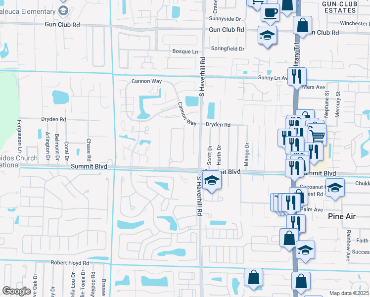 map of restaurants, bars, coffee shops, grocery stores, and more near 847 Pipers Cay Drive in West Palm Beach