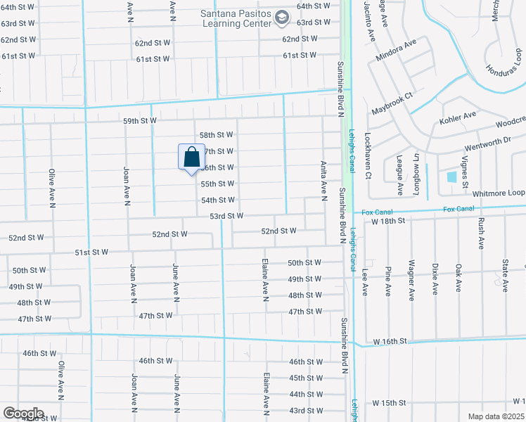 map of restaurants, bars, coffee shops, grocery stores, and more near 2610 53rd Street West in Lehigh Acres