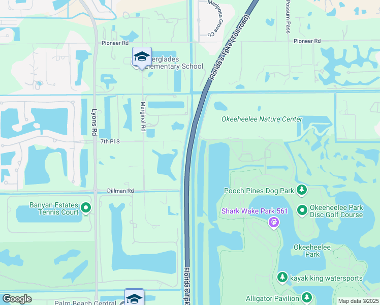 map of restaurants, bars, coffee shops, grocery stores, and more near Florida's Turnpike in West Palm Beach