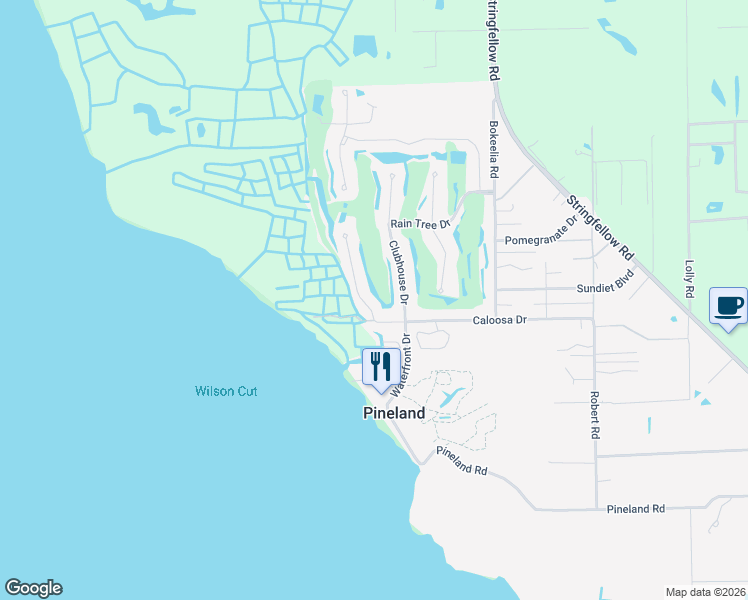 map of restaurants, bars, coffee shops, grocery stores, and more near 14106 Pacosin Court in Bokeelia