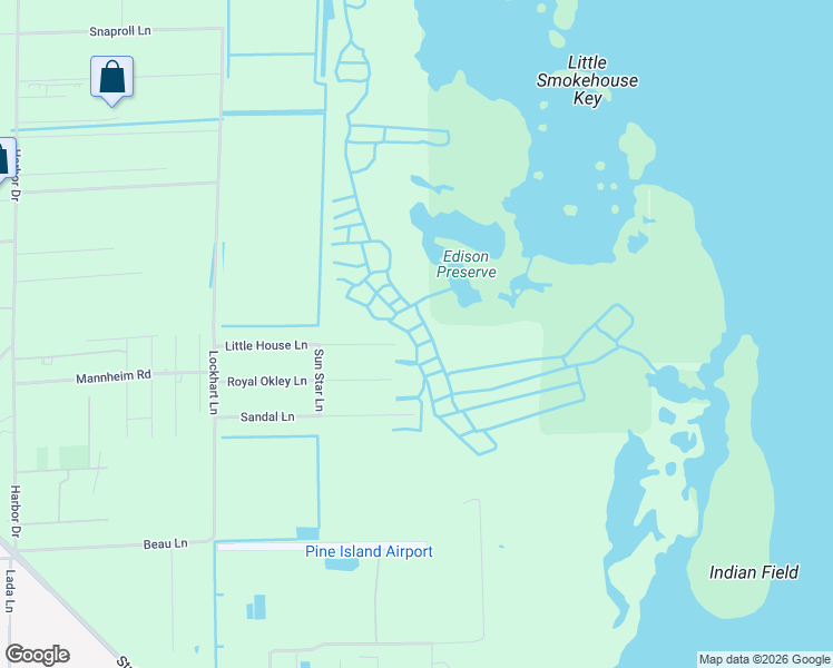 map of restaurants, bars, coffee shops, grocery stores, and more near 5474 Little House Lane in Bokeelia