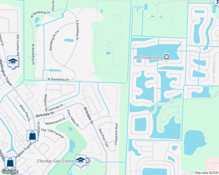 map of restaurants, bars, coffee shops, grocery stores, and more near 1161 Summerwood Circle in Wellington