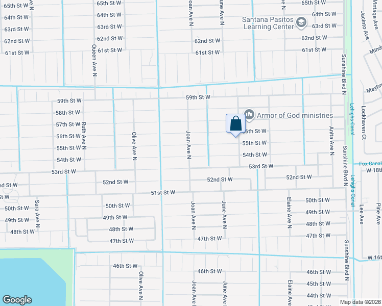 map of restaurants, bars, coffee shops, grocery stores, and more near 2910 54th Street West in Lehigh Acres