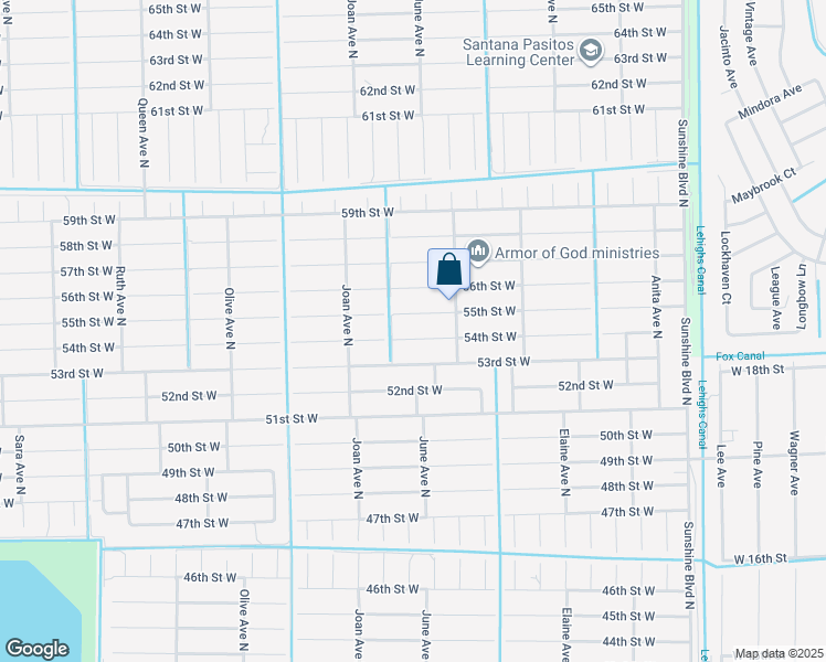 map of restaurants, bars, coffee shops, grocery stores, and more near 2806 54th Street West in Lehigh Acres