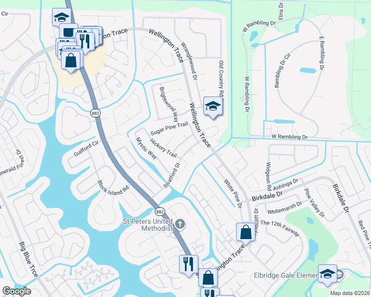 map of restaurants, bars, coffee shops, grocery stores, and more near 12157 Stratford Street in Wellington