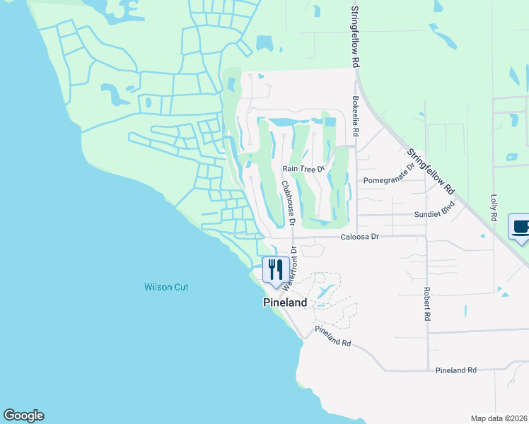map of restaurants, bars, coffee shops, grocery stores, and more near 14106 Pacosin Court in Bokeelia