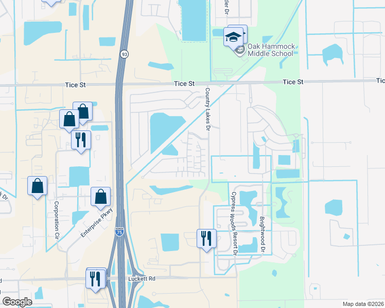 map of restaurants, bars, coffee shops, grocery stores, and more near 5378 Country Field Circle in Fort Myers