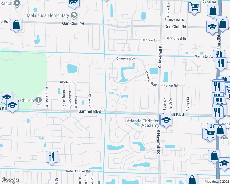 map of restaurants, bars, coffee shops, grocery stores, and more near 818 Ilene Road West in West Palm Beach