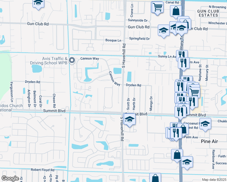 map of restaurants, bars, coffee shops, grocery stores, and more near 891 Pipers Cay Drive in West Palm Beach