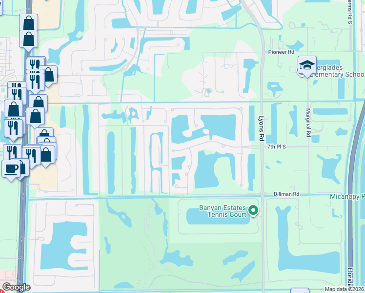 map of restaurants, bars, coffee shops, grocery stores, and more near 8790 Wellington View Drive in West Palm Beach