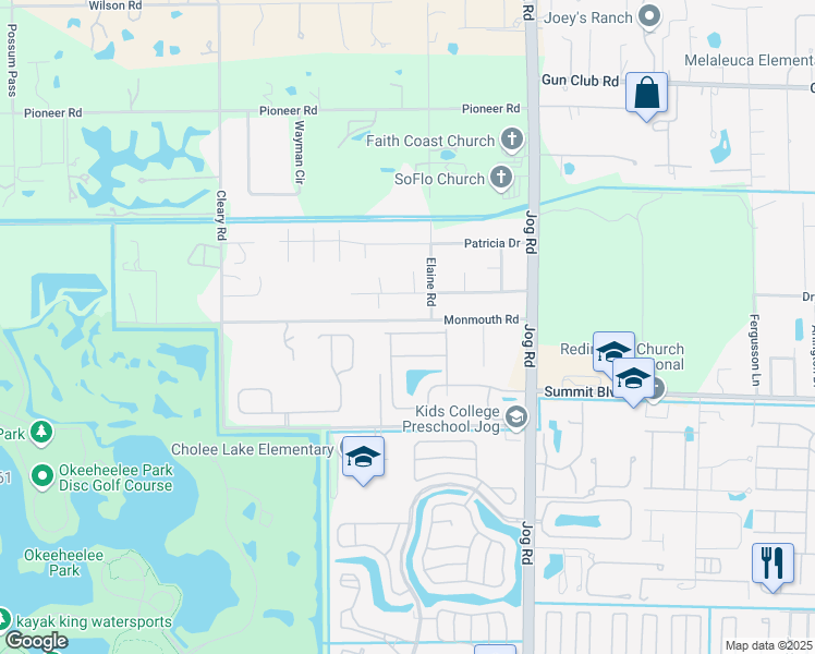 map of restaurants, bars, coffee shops, grocery stores, and more near 6767 Silver Ridge Lane in Greenacres