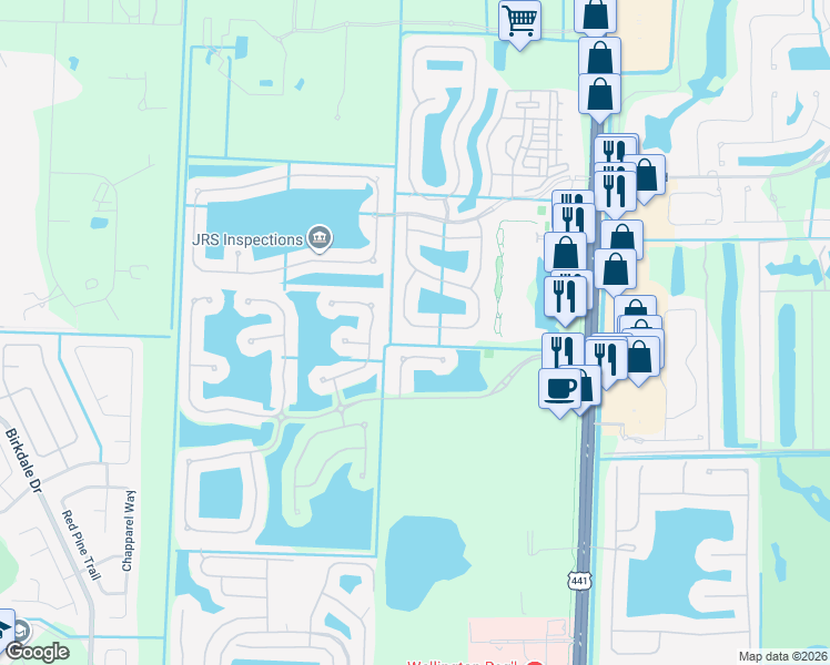 map of restaurants, bars, coffee shops, grocery stores, and more near 164 Canterbury Place in Royal Palm Beach
