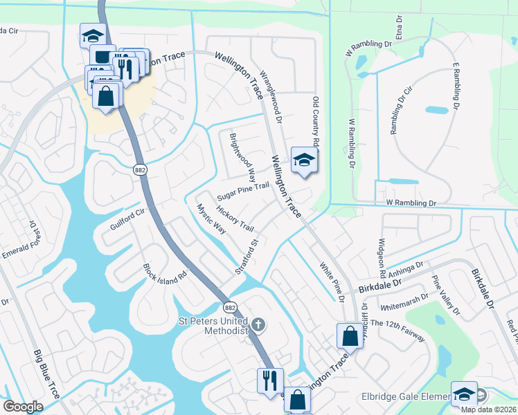 map of restaurants, bars, coffee shops, grocery stores, and more near 12149 Stratford Street in Wellington