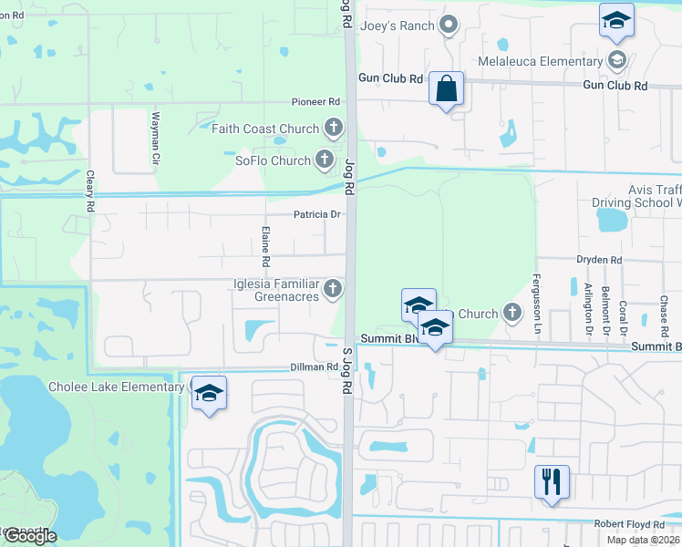 map of restaurants, bars, coffee shops, grocery stores, and more near 799 Jog Road in West Palm Beach