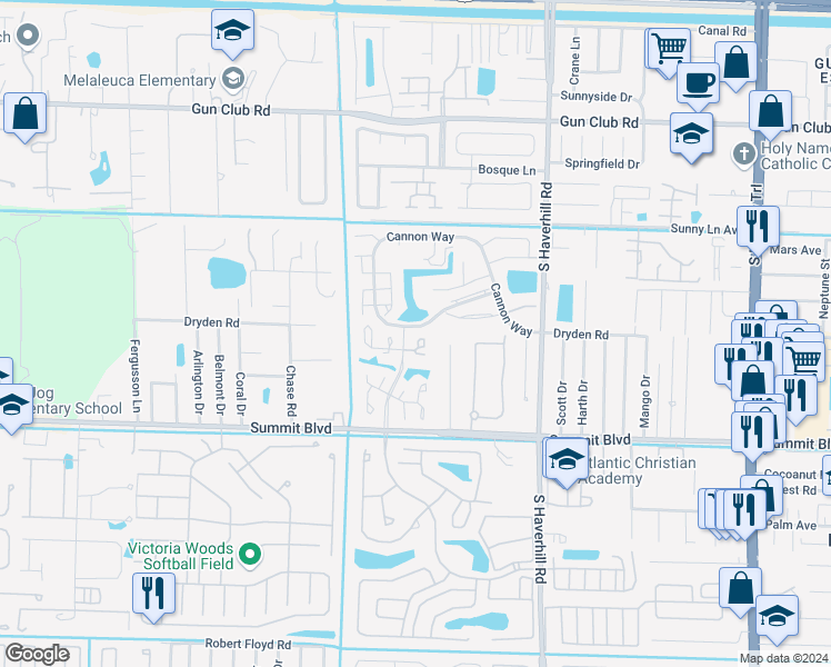map of restaurants, bars, coffee shops, grocery stores, and more near 783 Ilene Road East in West Palm Beach