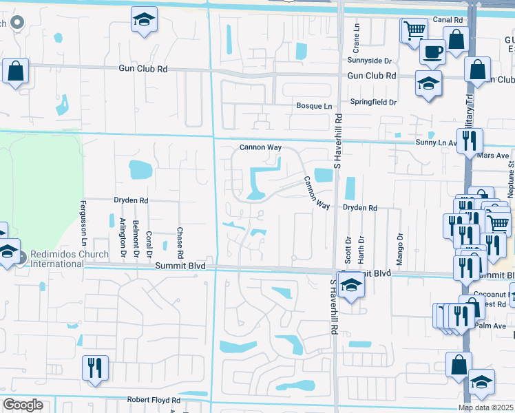 map of restaurants, bars, coffee shops, grocery stores, and more near 783 Ilene Road East in West Palm Beach