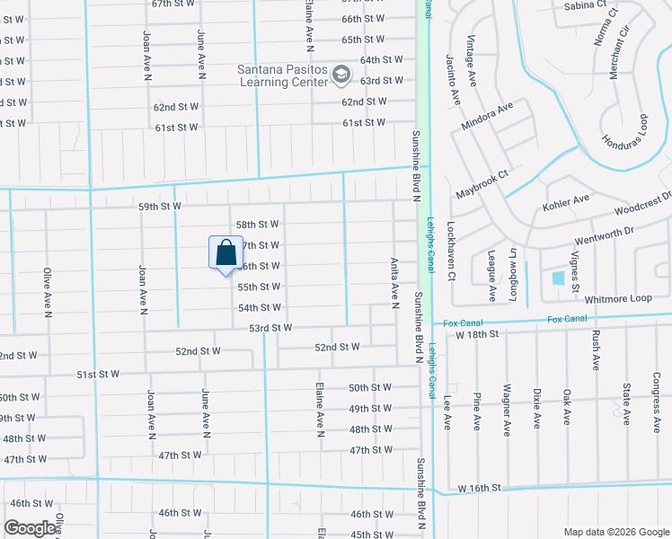 map of restaurants, bars, coffee shops, grocery stores, and more near 2603 56th Street West in Lehigh Acres