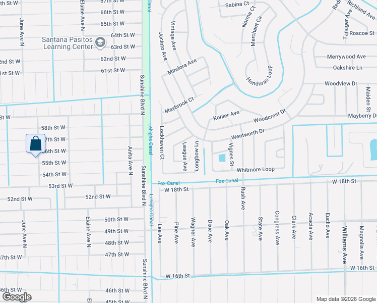 map of restaurants, bars, coffee shops, grocery stores, and more near 1826 League Avenue in Lehigh Acres