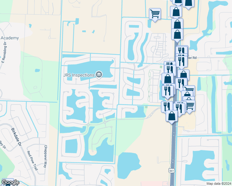 map of restaurants, bars, coffee shops, grocery stores, and more near 1201 Canyon Way in Wellington