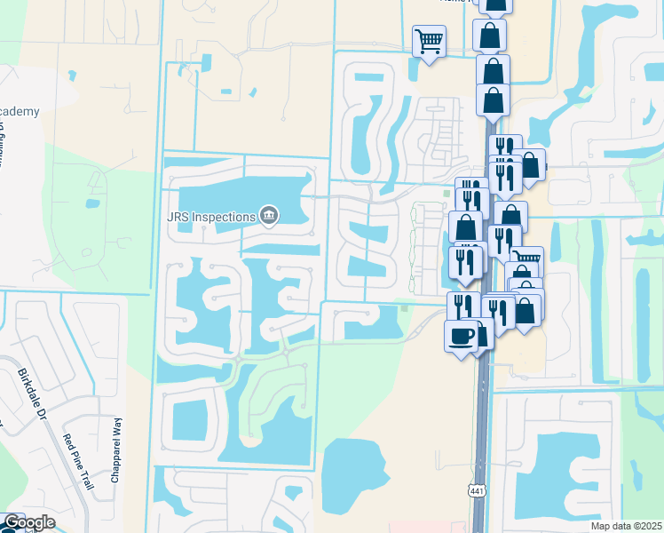 map of restaurants, bars, coffee shops, grocery stores, and more near 1201 Canyon Way in Wellington