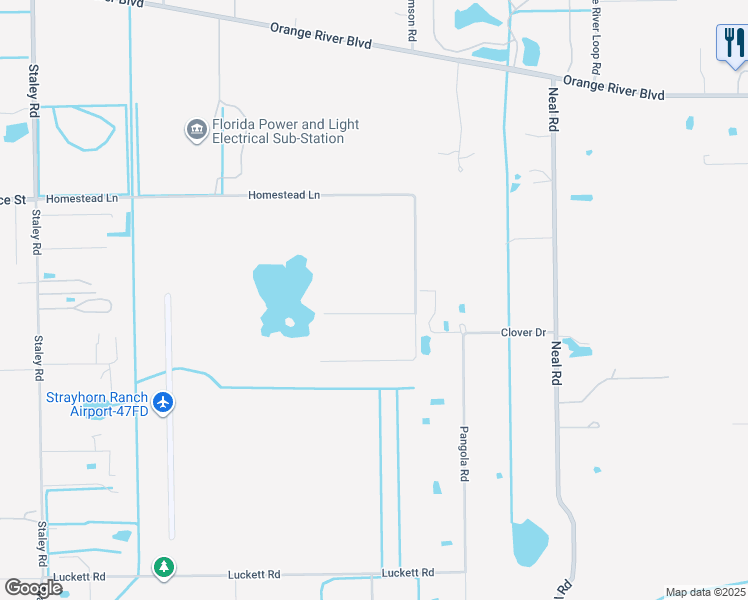 map of restaurants, bars, coffee shops, grocery stores, and more near 11921 Glen Avenue in Fort Myers