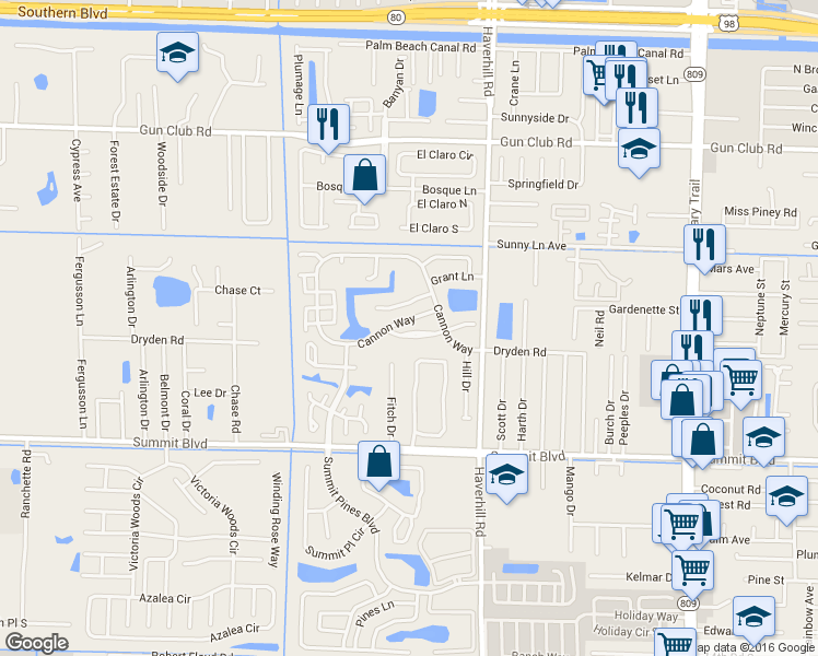 map of restaurants, bars, coffee shops, grocery stores, and more near 5117 Society Pl W in West Palm Beach