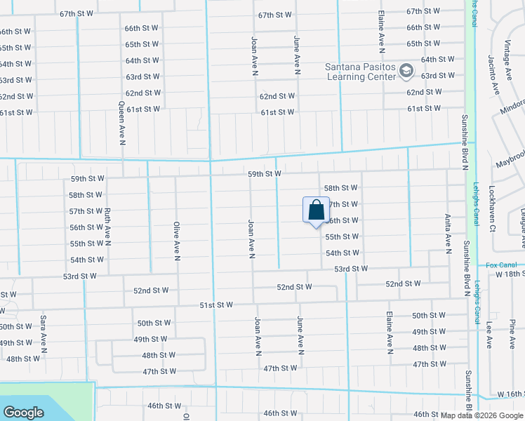 map of restaurants, bars, coffee shops, grocery stores, and more near 2910 56th Street West in Lehigh Acres