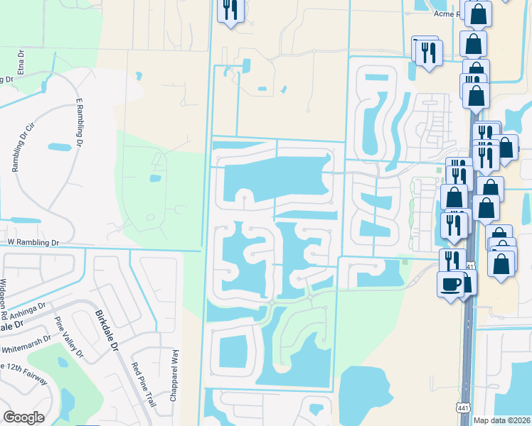 map of restaurants, bars, coffee shops, grocery stores, and more near 238 Berenger Walk in Royal Palm Beach