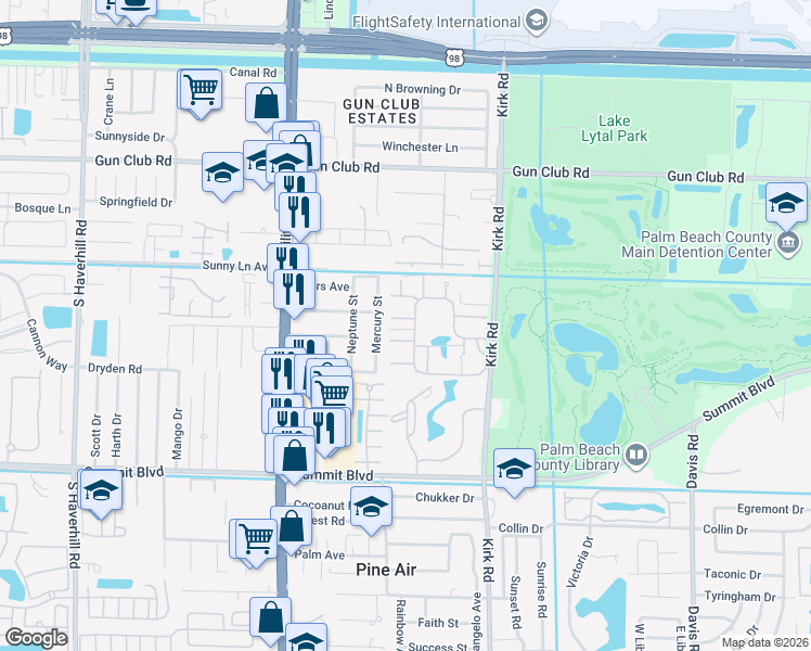 map of restaurants, bars, coffee shops, grocery stores, and more near 4123 Palm Bay Circle in West Palm Beach