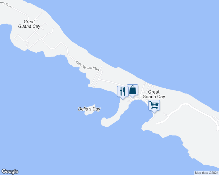 map of restaurants, bars, coffee shops, grocery stores, and more near in Great Guana Cay