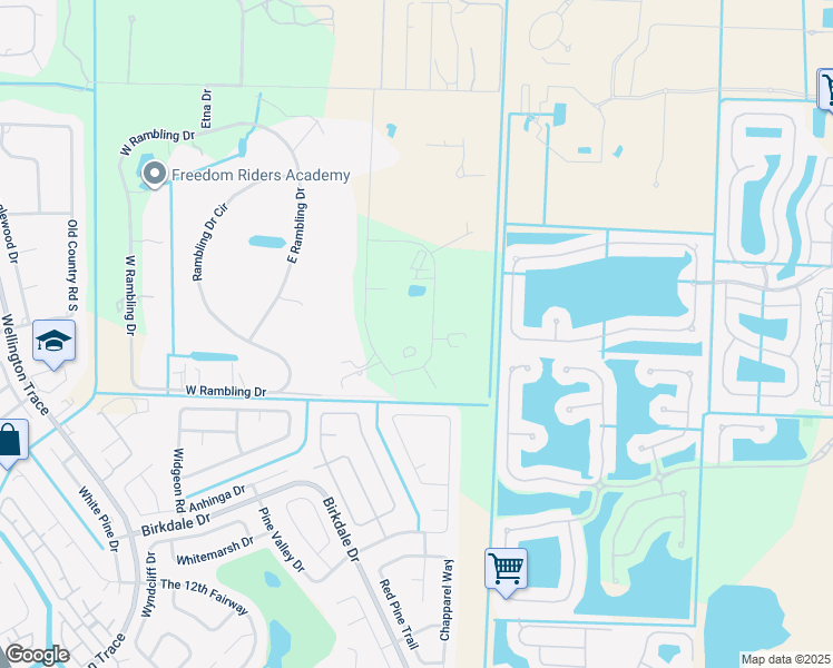 map of restaurants, bars, coffee shops, grocery stores, and more near 820 Cindy Circle Lane in Wellington