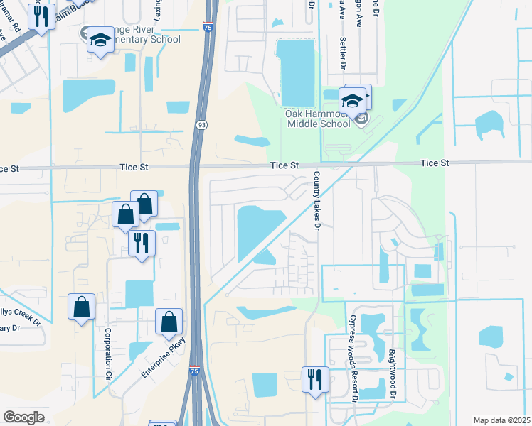 map of restaurants, bars, coffee shops, grocery stores, and more near 9900-9990 Sugarmill Springs Drive in Fort Myers