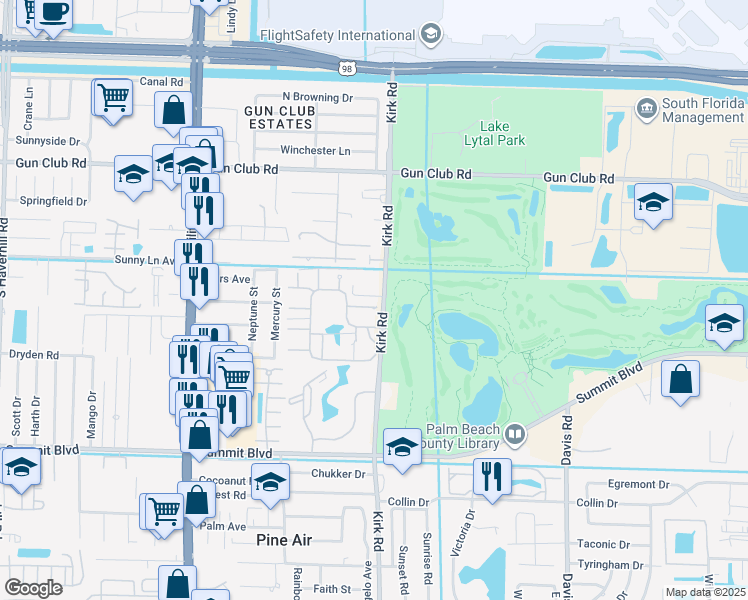 map of restaurants, bars, coffee shops, grocery stores, and more near 4031 Palm Bay Circle in West Palm Beach
