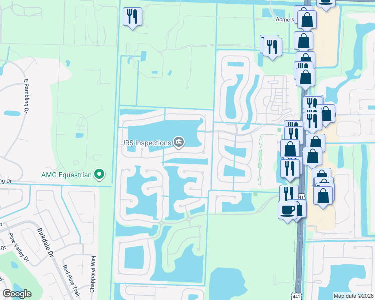 map of restaurants, bars, coffee shops, grocery stores, and more near 278 Berenger Walk in Royal Palm Beach