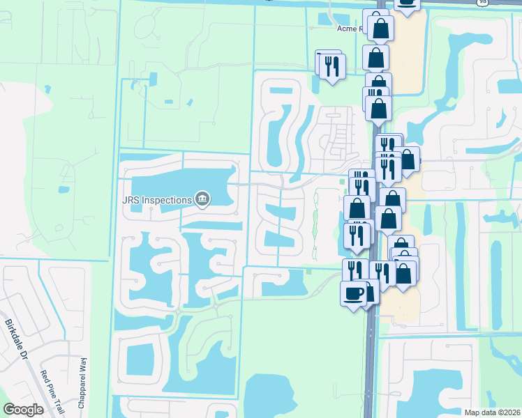 map of restaurants, bars, coffee shops, grocery stores, and more near 120 Hamilton Terrace in Royal Palm Beach