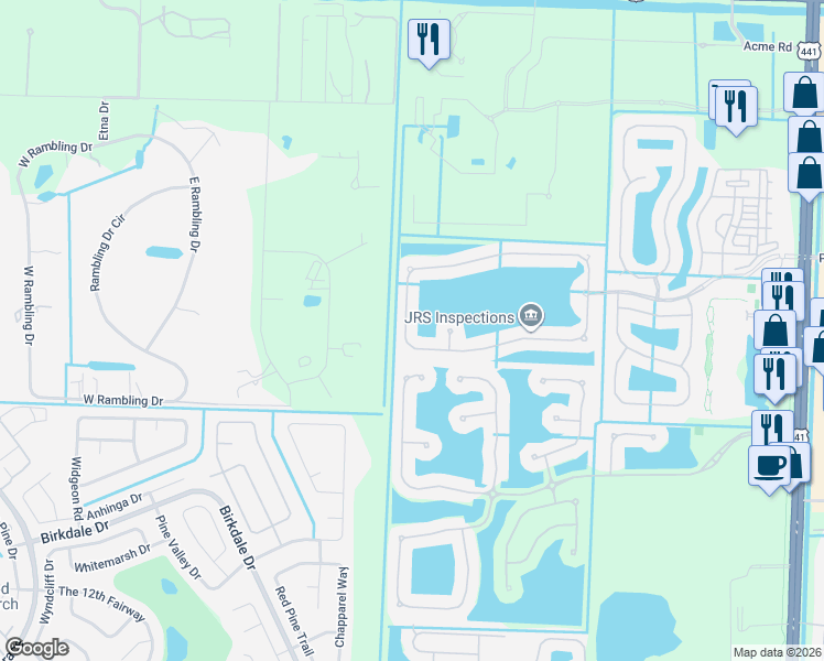 map of restaurants, bars, coffee shops, grocery stores, and more near 267 Berenger Walk in Royal Palm Beach