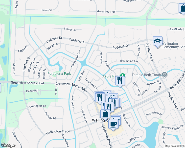 map of restaurants, bars, coffee shops, grocery stores, and more near 935 Meadow Avenue in Wellington