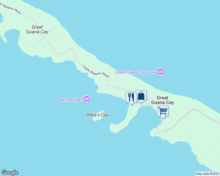 map of restaurants, bars, coffee shops, grocery stores, and more near in Great Guana Cay