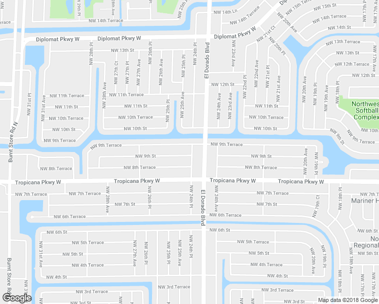 map of restaurants, bars, coffee shops, grocery stores, and more near 2417 Northwest 9th Street in Cape Coral
