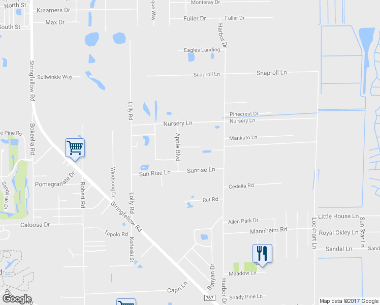 map of restaurants, bars, coffee shops, grocery stores, and more near 6671 Juniper Lane in Bokeelia