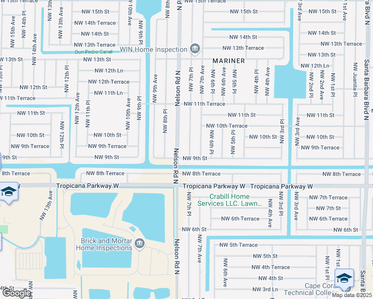 map of restaurants, bars, coffee shops, grocery stores, and more near 928 Northwest 7th Place in Cape Coral