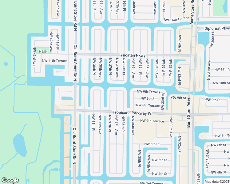 map of restaurants, bars, coffee shops, grocery stores, and more near 910 Northwest 37th Avenue in Cape Coral