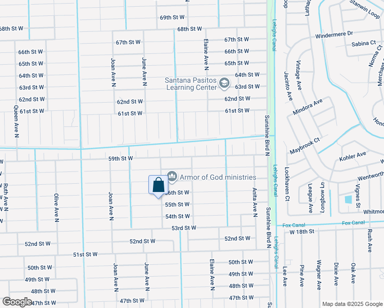 map of restaurants, bars, coffee shops, grocery stores, and more near 5901 Flora Avenue North in Lehigh Acres