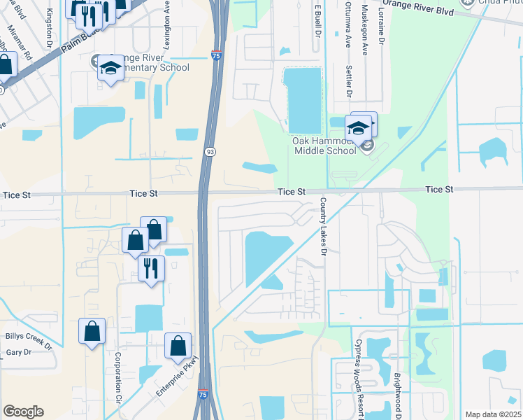 map of restaurants, bars, coffee shops, grocery stores, and more near 9775 Sugarberry Way in Fort Myers